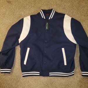 Diamond Supply Co. Blue and White Bomber Jacket